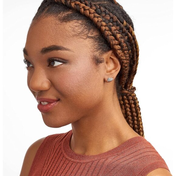 🆕 Women Silver Angel Wing Stud Earrings Sterling Imported Gemstone Jewelry Gift - Picture 4 of 6